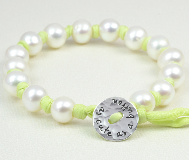 BUTTON IT UP! 925 Silber-/Perlenarmband