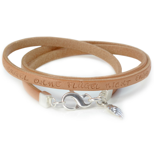MY MESSAGE bestempeltes Flachlederarmband