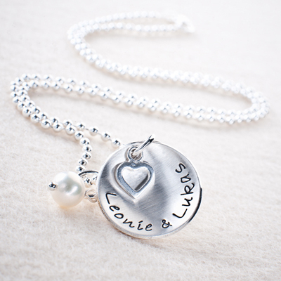 THE TWO OF US 925er Silber handgestempelte Kette
