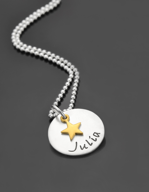 Kinderkette mit Namensgravur SPRINGTIME GOLD 925 Silberkette Schmetterlingkette Kinderschmuck